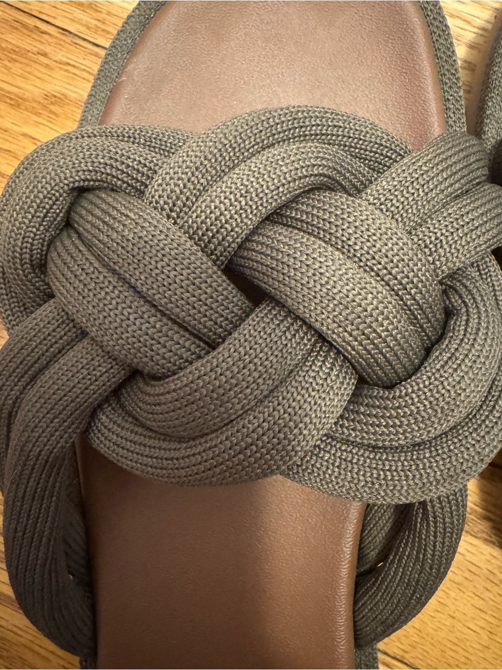 Rothy's Olive Braided Knot Slide Sandals - Picture 3 of 3